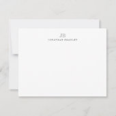 Einfache moderne Minimalistische Mit Monogramm Ber Mitteilungskarte (Vorderseite)