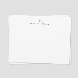 Einfache moderne Minimalistische Mit Monogramm Ber Mitteilungskarte