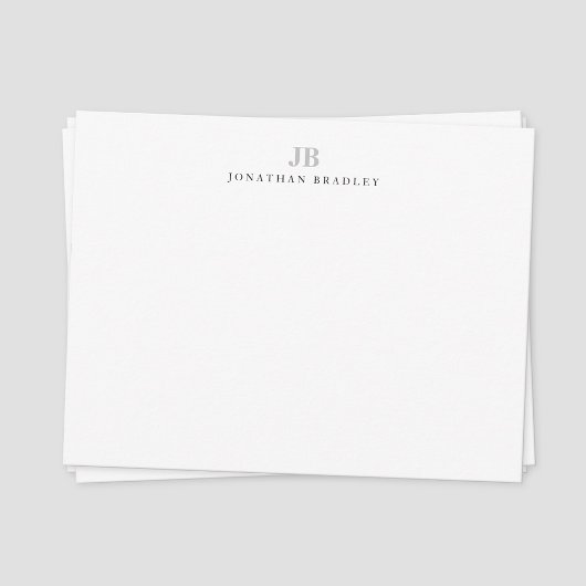 Einfache moderne Minimalistische Mit Monogramm Ber Mitteilungskarte