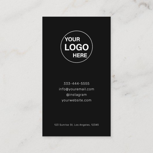 Einfache moderne Minimalistische Monogramm Berufli Visitenkarte (Rückseite)