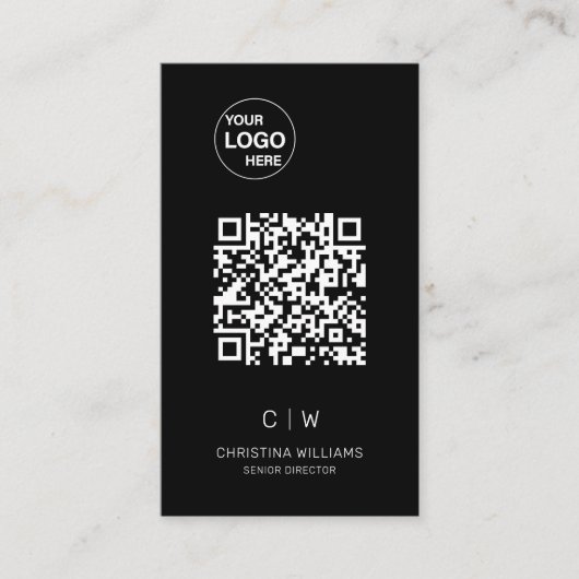 Einfache moderne Minimalistische Monogramm Berufli Visitenkarte (Vorderseite)