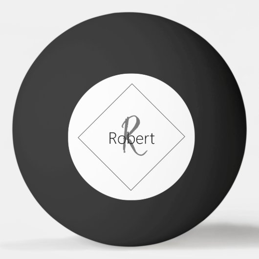 Einfache, moderne Minimalistische Monogramm Name W Tischtennisball (Vorderseite)