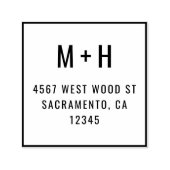 Einfache moderne Minimalistische Monogramm-Rücksen Permastempel (Design)