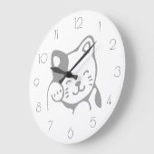 Einfache, moderne Minimalistische Niedliche Katze Große Wanduhr (Winkel)