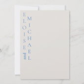 Einfache moderne Minimalistische Paare Name Hochze Einladung (Rückseite)