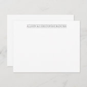 Einfache, moderne Minimalistische Paare - Neuverhe Mitteilungskarte (Vorne/Hinten)