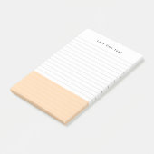 Einfache, moderne, minimalistische Peach Lined Not Post-it Klebezettel (angewinkelt)