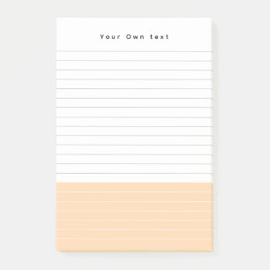 Einfache, moderne, minimalistische Peach Lined Not Post-it Klebezettel