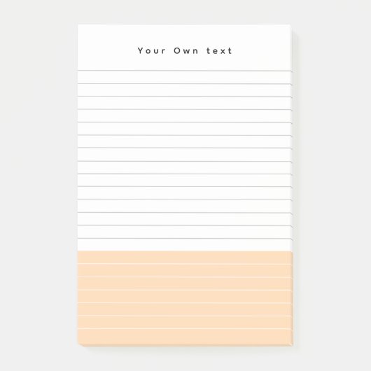 Einfache, moderne, minimalistische Peach Lined Not Post-it Klebezettel (Vorderseite)