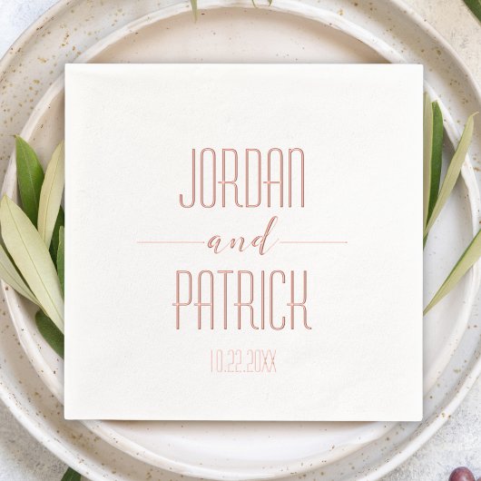 Einfache moderne Minimalistische Personalisierte H Servietten Mit Folie