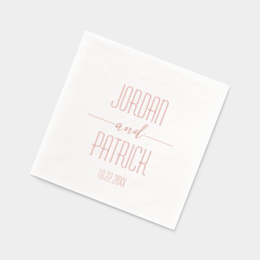 Einfache moderne Minimalistische Personalisierte H Servietten Mit Folie (Links)