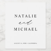 Einfache moderne Minimalistische Personalisierte H Weinetikett (Einzelnes Label)