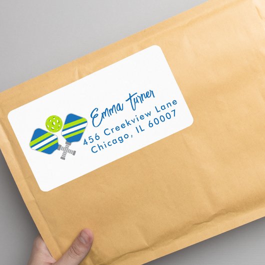 Einfache, moderne Minimalistische Pickleball-Adres Adressaufkleber