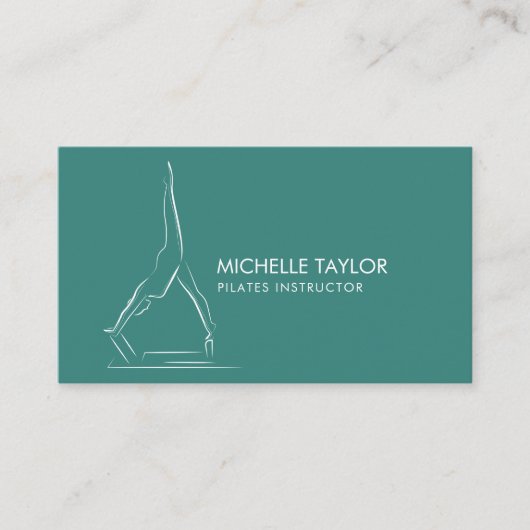 Einfache moderne Minimalistische Pilates-Fitness Visitenkarte (Vorderseite)