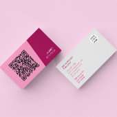 Einfache, moderne Minimalistische QR-Code Rosa Visitenkarte