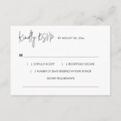 Einfache moderne Minimalistische QR Code UAWG Wedd Begleitkarte (Vorderseite)