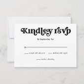 Einfache moderne Minimalistische Retro-Hochzeitkar RSVP Karte (Vorderseite)