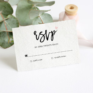Einfache moderne minimalistische RSVP-Einladungska Mitteilungskarte