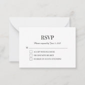Einfache moderne minimalistische RSVP-Karte Mitteilungskarte (Vorderseite)