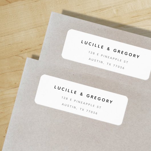 Einfache, moderne, minimalistische Rücksendeadress