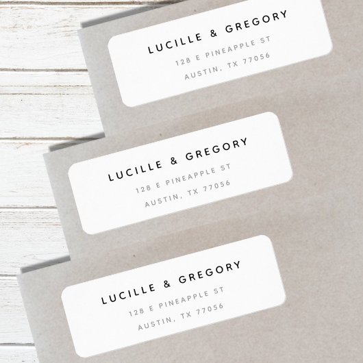 Einfache, moderne, minimalistische Rücksendeadress