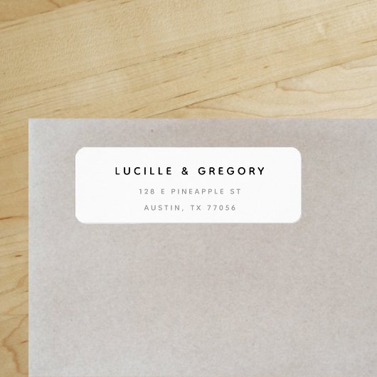 Einfache, moderne, minimalistische Rücksendeadress