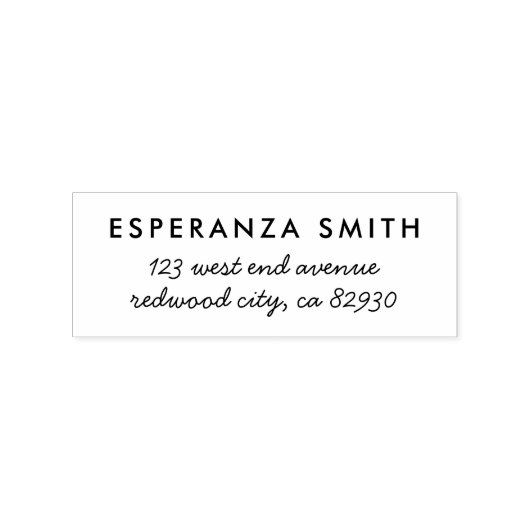 Einfache moderne Minimalistische Rücksendeadresse Gummistempel (Prägung)