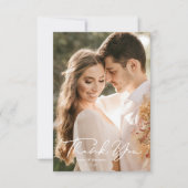 Einfache moderne Minimalistische Schrift mit Foto  Dankeskarte (Vorderseite)