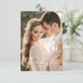 Einfache moderne Minimalistische Schrift mit Foto  Dankeskarte (Stehend Vorderseite)