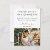 Einfache moderne Minimalistische Schrift mit Foto  Dankeskarte (Rückseite)