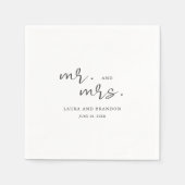 Einfache moderne Minimalistische Schrift Mr. and M Serviette (Vorderseite)