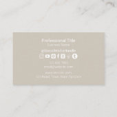 Einfache, moderne Minimalistische Schrift | Sand Visitenkarte (Rückseite)