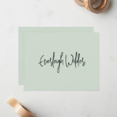 Einfache moderne Minimalistische Schriftzeichen Gr Mitteilungskarte (Vorderseite/Rückseite Beispiel)