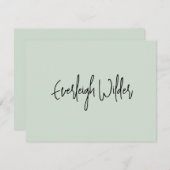 Einfache moderne Minimalistische Schriftzeichen Gr Mitteilungskarte (Vorne/Hinten)