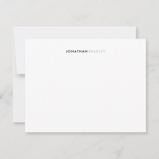 Einfache, moderne Minimalistische Schwarz-Grau-Bez Mitteilungskarte (Vorderseite)