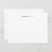 Einfache, moderne Minimalistische Schwarz-Grau-Bez Mitteilungskarte (Vorne/Hinten)