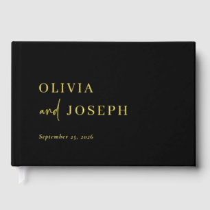 Einfache, moderne Minimalistische Schwarz Hochze Gästebuch