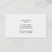 Einfache, moderne Minimalistische Schwarz Visitenkarte (Rückseite)