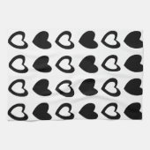 Einfache moderne Minimalistische Schwarz-Weiß-Herz Geschirrtuch (Horizontal)
