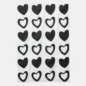 Einfache moderne Minimalistische Schwarz-Weiß-Herz Geschirrtuch (Vertikal)