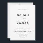 Einfache moderne Minimalistische Schwarz-Weiß-Hoch Einladung<br><div class="desc">Einfache moderne minimalistische Schwarz-Weiß-Einladung Hochzeit. Personalisieren Sie alle Texte und Farben in dieser eleganten Hochzeitseinladung.</div>