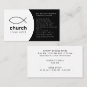 Einfache moderne Minimalistische Schwarz-weiße Fis Visitenkarte (Vorne/Hinten)