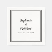 Einfache moderne Minimalistische Schwarz-weiße Hoc Serviette (Vorderseite)