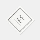 Einfache moderne Minimalistische Schwarz-weiße Hoc Serviette (Ecke)