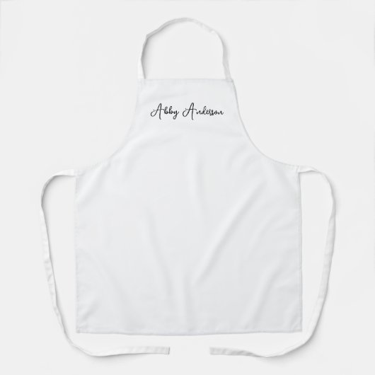 Einfache, moderne Minimalistische Schwarze Schrift Schürze (Vorderseite)