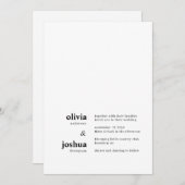 Einfache moderne Minimalistische Schwarztypografie Einladung (Vorne/Hinten)
