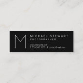 Einfache, moderne Minimalistische Schwarzweiß-Mono Mini Visitenkarte (Vorderseite)