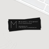 Einfache, moderne Minimalistische Schwarzweiß-Mono Mini Visitenkarte