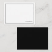 Einfache, moderne Minimalistische Schwarzweißgrenz Mitteilungskarte (Vorne/Hinten)