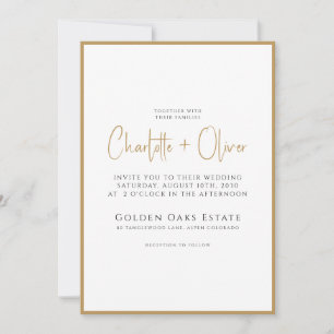 Einfache, moderne Minimalistische Script-Gold-Gren Einladung